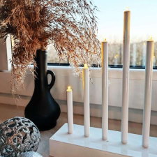 Springos 7 LED-es dekoratív adventi gyertyatartó, meleg fehér karácsonyfa izzósor