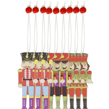 Springos 9 db-os fából készült diótörő formájú karácsonyfadísz karácsonyfadísz