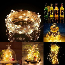 Springos elemmel működő ledes lámpák 100 led karácsonyi dekoráció