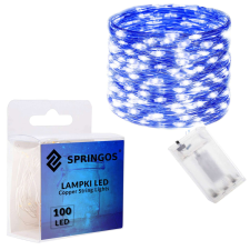 Springos elemmel működő ledes lámpák 100 led karácsonyfa izzósor