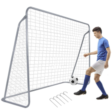 Springos GIGA Futballkapu 240x170 cm, összecsukható focikapu, szürke futball felszerelés