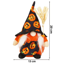 Springos Halloweeni dekoráció gnóm 20 cm party kellék