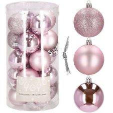 Springos Karácsonyi gömb készlet 20 db-os, karácsonyfadísz, 4 cm, rózsaszín karácsonyfadísz