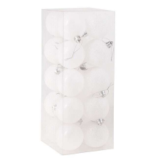 Springos Karácsonyi gömbszett, 20 db-os karácsonyi dísz, 8 cm, fehér karácsonyfadísz