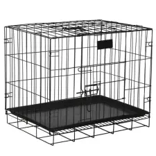  Springos összecsukható fém állatketrec, kennel 50x42x34 cm szállítóbox, fekhely kutyáknak