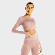 Squat Wolf Marl Seamless Rose Gold Crop Top - Squat Wolf