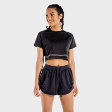 SQUATWOLF Flux ónix fekete női crop top - SQUATWOLF