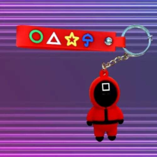 Squid Game kulcstartó: Négyzet - gumiszalaggal kulcstartó