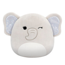  Squishmallows 20 cm - Cherish a kacsintó elefánt, csillogó fülekkel bébiplüss