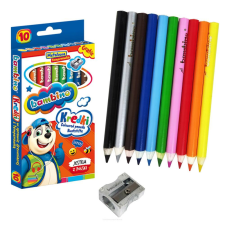 St.majewsk Jumbo színes ceruzák, 10 szín és hegyező, Bambino színes ceruza