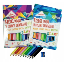 St.majewsk Jumbo színes ceruzák, 10 szín és hegyező, ST.ART színes ceruza