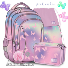  St. Right pillangós iskolatáska, hátizsák 39 cm SZETT - Pink Ombre iskolatáska