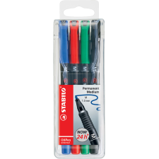 STABILO Alkoholos marker készlet 1mm, STABILO OHPen M, 4 klf. szín filctoll, marker