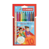 STABILO Filctoll készlet, 0,5-2 mm, kétvégû, STABILO "Trio 2 in 1", 10 különbözõ szín