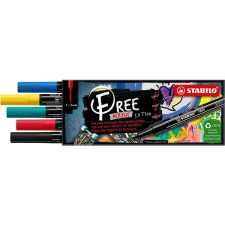 STABILO FREE Acrylic T100 1 - 2 mm, Royal - 5 szín a csomagban filctoll, marker