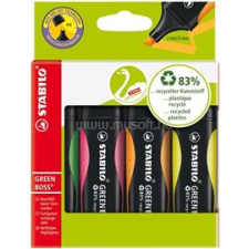 STABILO GREEN BOSS 4db-os vegyes színű szövegkiemelő (STABILO_6070/4) filctoll, marker
