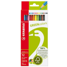 STABILO GreenColors színes ceruza készlet, 12 szín színes ceruza