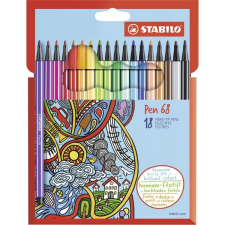 STABILO Pen 68 18 db karton tok filctoll, marker