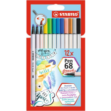 STABILO pen 68 brush 12db-os vegyes színű ecsetfilc 568/12-21 filctoll, marker