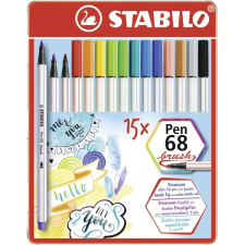 STABILO Pen 68 brush 15 db fém tok filctoll, marker
