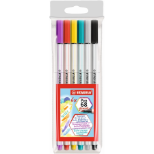 STABILO pen 68 brush 6db-os vegyes színű ecsetfilc 568/06-11 filctoll, marker