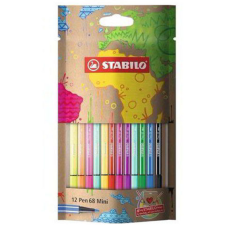 STABILO : Pen 68 Mini 12db-os színes filctoll szett filctoll, marker