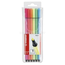 STABILO Pen 68 neon 6db-os vegyes színű filctoll készlet (STABILO_6806-1) filctoll, marker