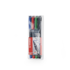 STABILO Petmanent marker készlet 1mm, STABILO OHPen M, 4 klf. szín filctoll, marker