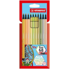 STABILO Rostirón készlet, 1 mm, STABILO "Pen 68", 10 különböző szín ceruza