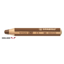 STABILO Színes ceruza, kerek, vastag, STABILO &quot;Woody 3 in 1&quot;, barna színes ceruza