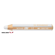 STABILO Színes ceruza, kerek, vastag, STABILO &quot;Woody 3 in 1&quot;, fehér színes ceruza