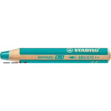 STABILO Színes ceruza, kerek, vastag, STABILO &quot;Woody 3 in 1&quot;, türkiz színes ceruza