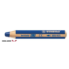 STABILO Színes ceruza, kerek, vastag, STABILO &quot;Woody 3 in 1&quot;, ultramarin színes ceruza