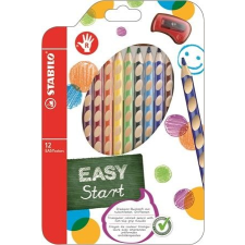 STABILO Színes ceruza készlet, háromszögletû, jobbkezes, STABILO "EasyColours", 12 különbözõ szín színes ceruza
