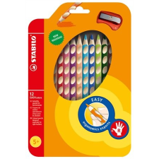 STABILO Színes ceruza készlet, háromszögletű, jobbkezes, "EasyColours", 12 különböző szín színes ceruza
