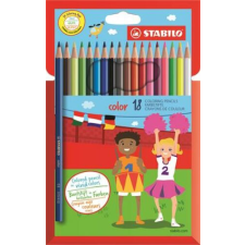 STABILO Színes ceruza készlet, hatszögletű, STABILO "Color", 18 különböző szín színes ceruza