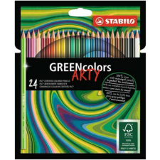 STABILO Színes ceruza készlet, hatszögletű, STABILO GreenColors ARTY, 24 különböző szín (TST6019241A) színes ceruza
