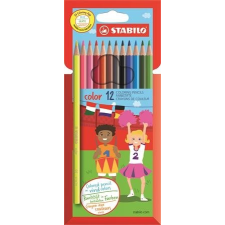 STABILO Színes ceruza készlet, hatszögletű, STABILO &quot;Color&quot;, 12 különböző szín színes ceruza