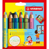 STABILO Színes ceruza készlet, STABILO  Woody 3 in 1 duo , 6 dupla vegyes szín