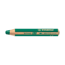 STABILO Színes ceruza STABILO Woody 3in1 hengeres vastag sötétzöld színes ceruza