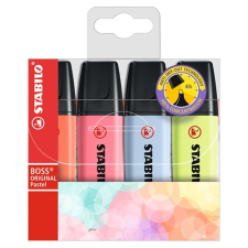 STABILO Szövegkiemelő Stabilo Boss Original pastel 4 db-os klt. (halvány korall, cseresznyevirág, ködös kék, harmatos lime) filctoll, marker