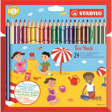 STABILO Trio Háromszögletű vastag színes ceruza készlet (24 db / csomag) színes ceruza