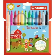 STABILO Trio Jumbo 12db-os vegyes színű filctoll készlet (STABILO_380/12) filctoll, marker