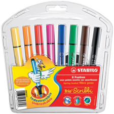 STABILO : Trio Scribbi 8db-os színes háromszögletű filctoll szett filctoll, marker