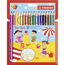 STABILO Trio, vastag 18 db tok hegyezővel színes ceruza