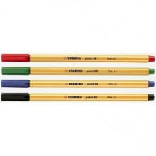 STABILO Tűfilc 4-es készlet 0,4mm 32234 STABILO POINT 88 filctoll, marker