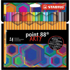 STABILO Tűfilc készlet, 0,4 mm, STABILO &quot;Point 88 ARTY&quot;, 24 különböző szín filctoll, marker