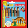 STABILO woody 3 in 1 Anniversary Edition Tigris Színes ceruza, 6 db + hegyező (4006381618724)