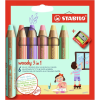 STABILO Woody 3in1 Pastel 6 darab/csomag készlet hegyezővel grafitceruza