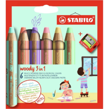 STABILO Woody 3in1 Pastel 6 darab/csomag készlet hegyezővel grafitceruza színes ceruza